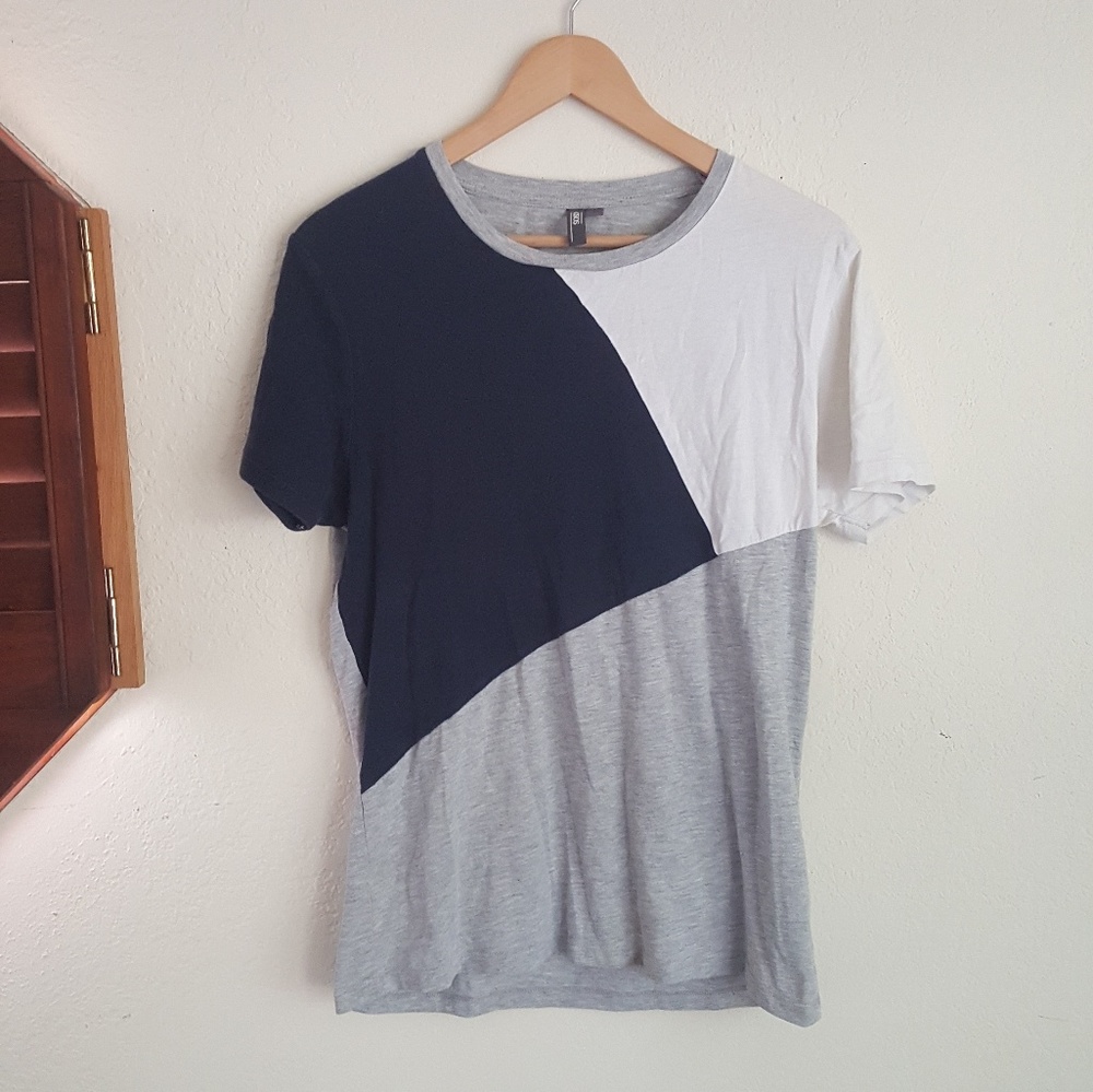 3/$30 Asos Mesh Panel Gray Black Shirt Size Medium